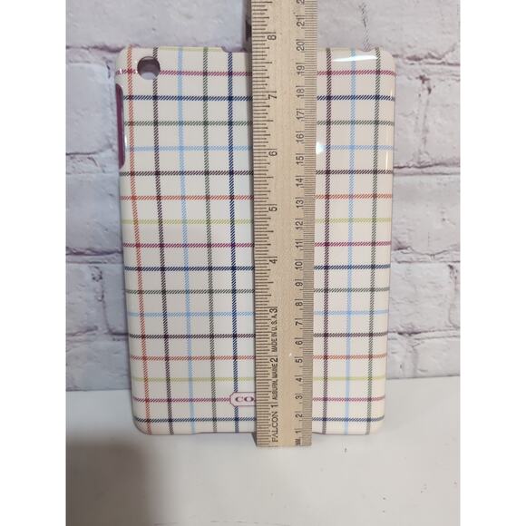 COACH F65644 Signature Plaid Mini Ipad Hard Shell Case Multicolor Tartan Plaid - Picture 7 of 9